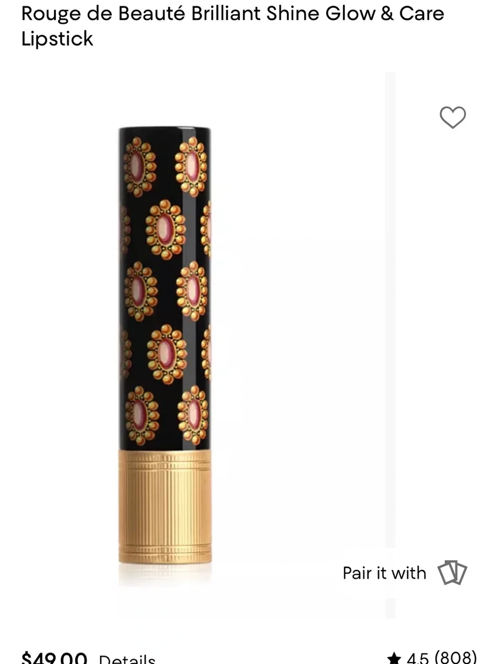 Gucci Rouge de Beauté Brilliant Shine Glow & Care Lipstick — Emmy Petal